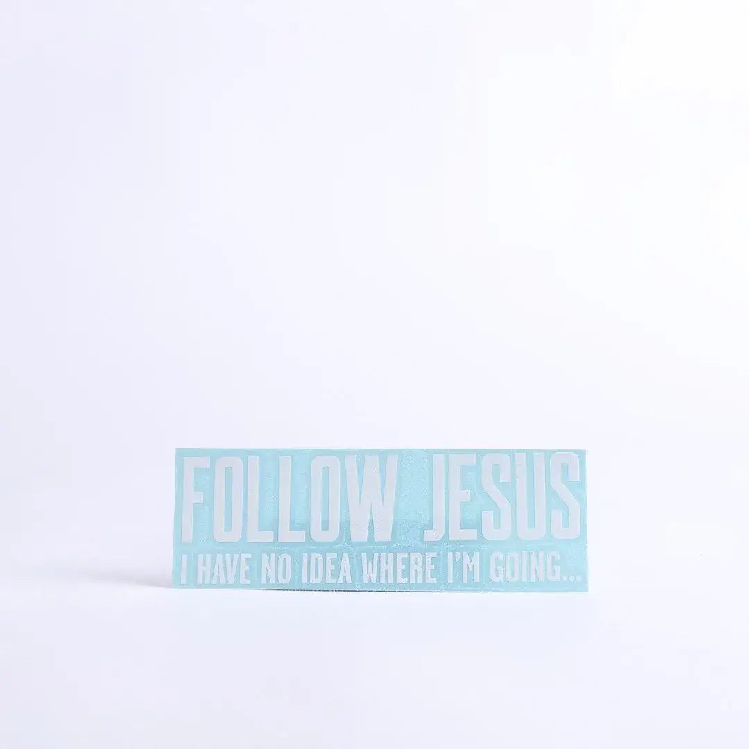 Multi-Purpose Decal - Follow Jesus - White - 3.5Inx8In