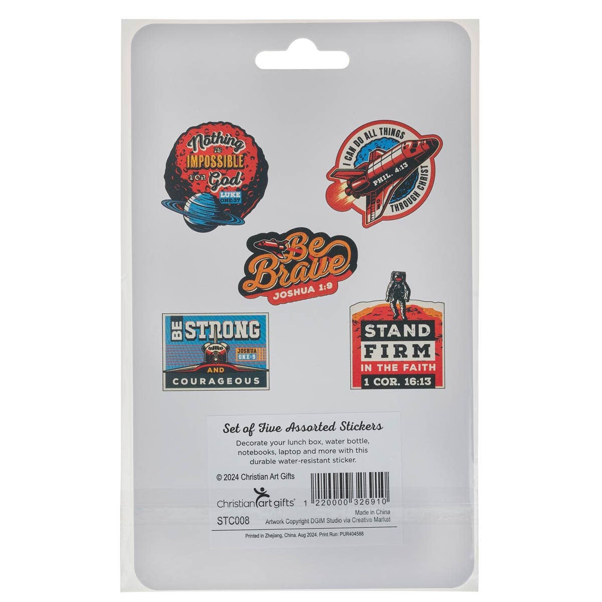 Sticker Set 5 pc. Boys Space Asst.