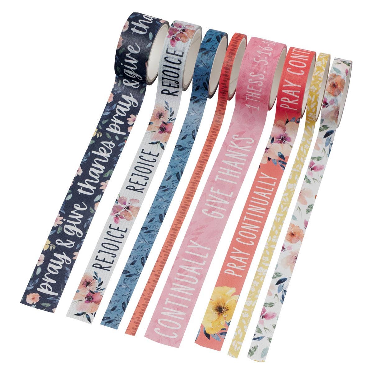 Washi Tape Set 8pc Rejoice Always 1 Thess. 5:16-18