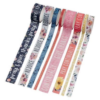 Washi Tape Set 8pc Rejoice Always 1 Thess. 5:16-18
