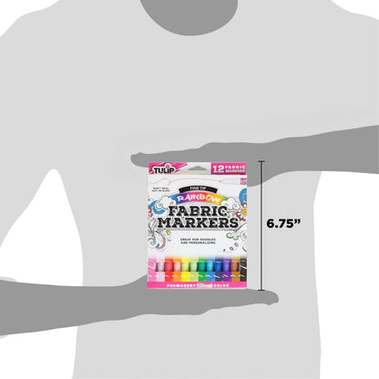 Tulip Fine-Tip Fabric Markers Rainbow 12 Pack