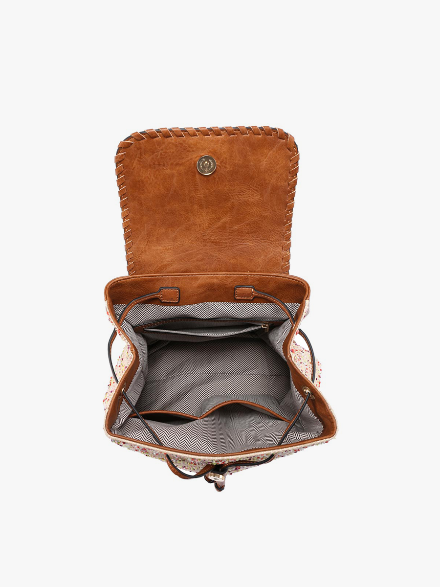 Saffron 2 Tone Straw-Textured Backpack