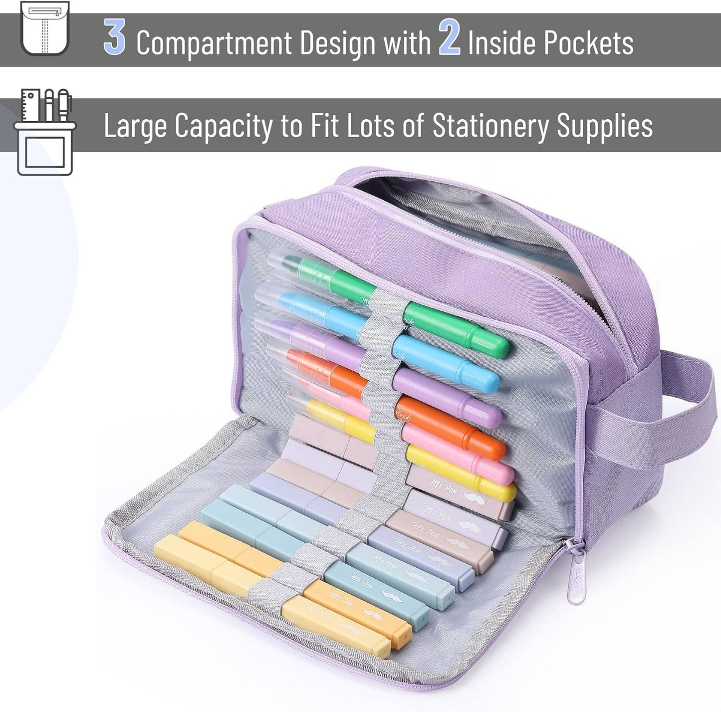 Large Capacity Pencil Case 5 Colors