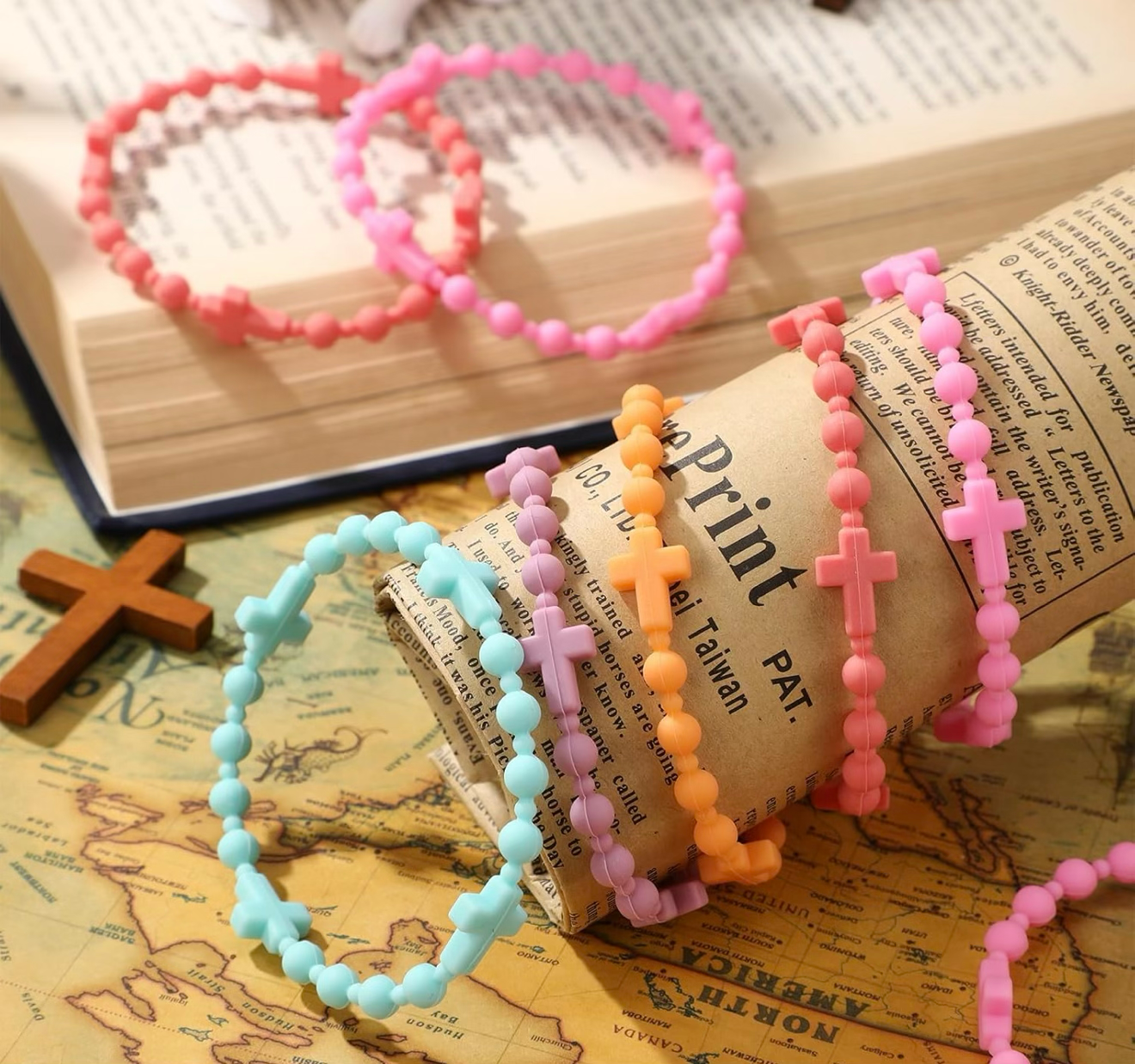 Silicone cross bracelets