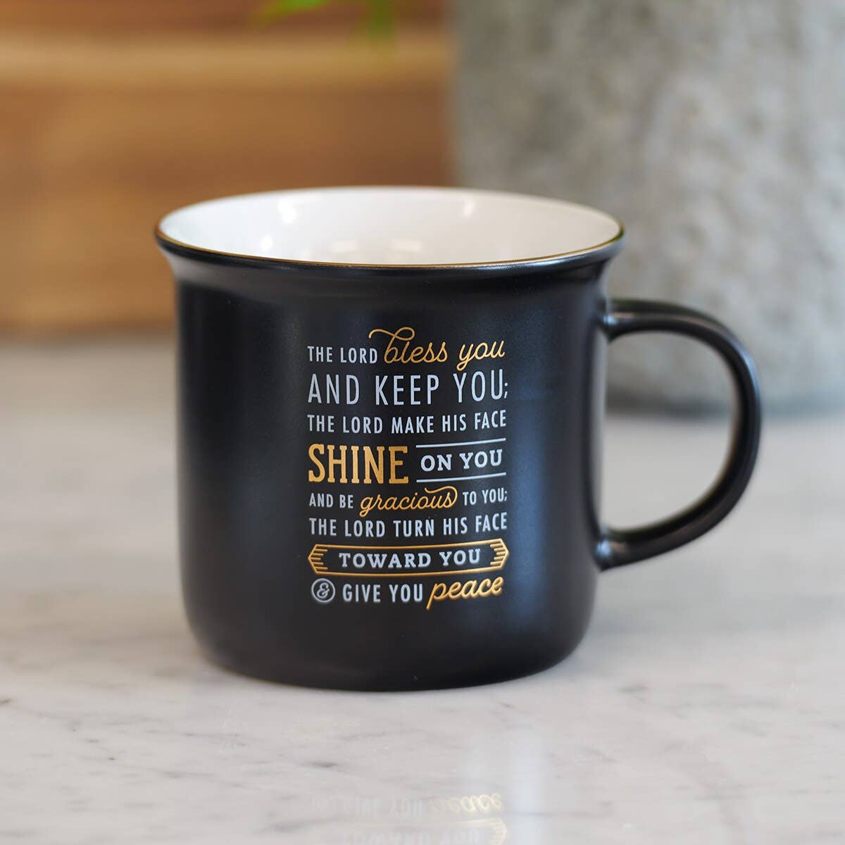 Mug Camp Black/White Bless You & Keep You Num. 6:24-26