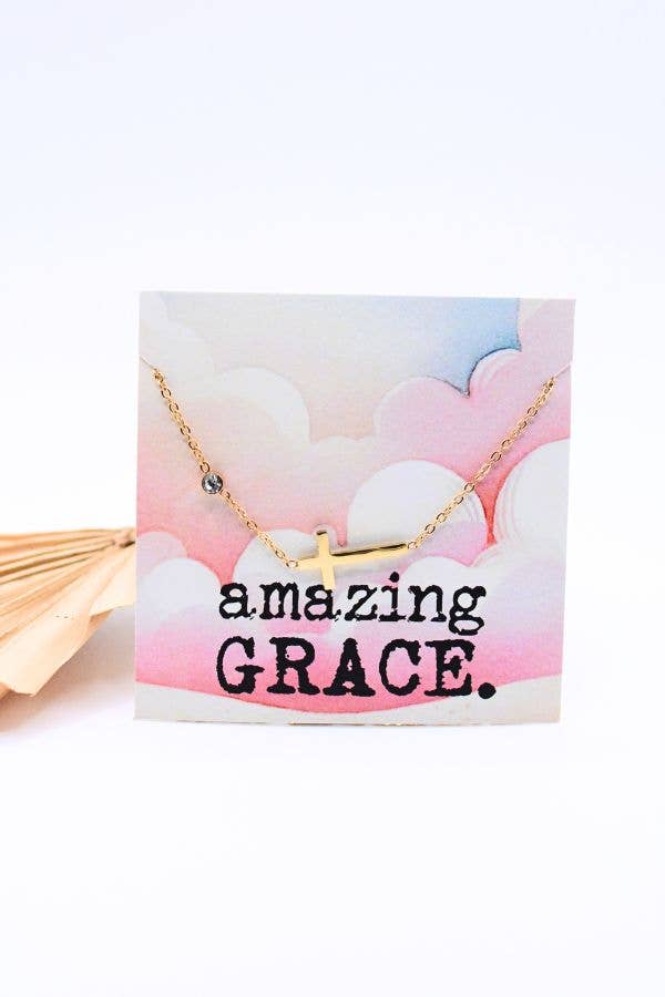 Amazing Grace Cross Necklace