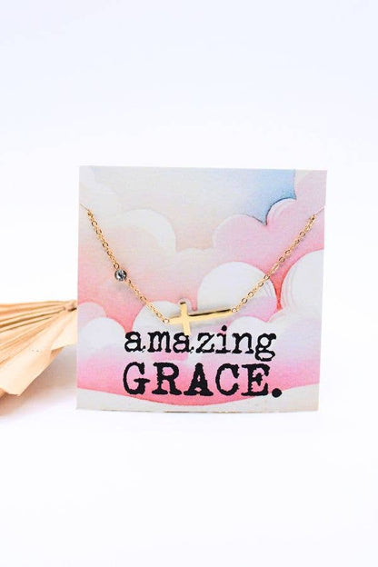 Amazing Grace Cross Necklace