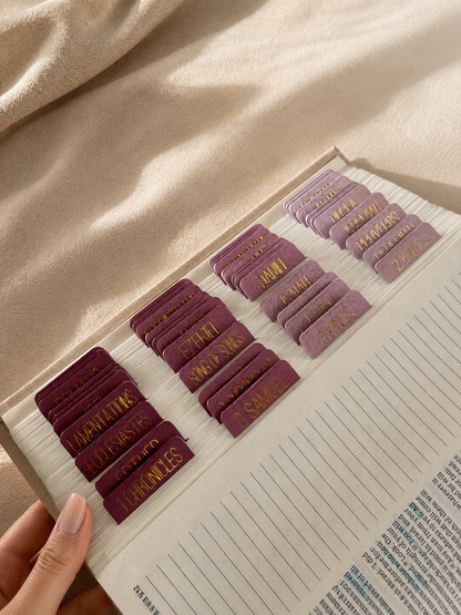 Bible Tabs — Rose Floral + Gold Foil (Matte-Coated)