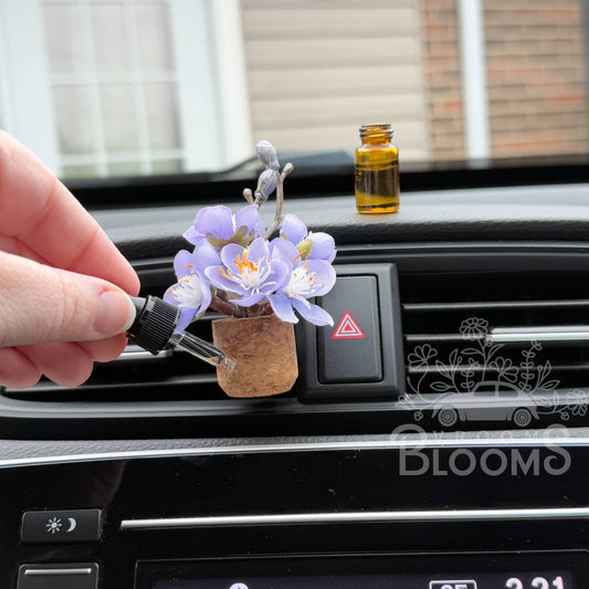 Purple Cherry Blossom Vent Clip Car Air Freshener (Reusable)