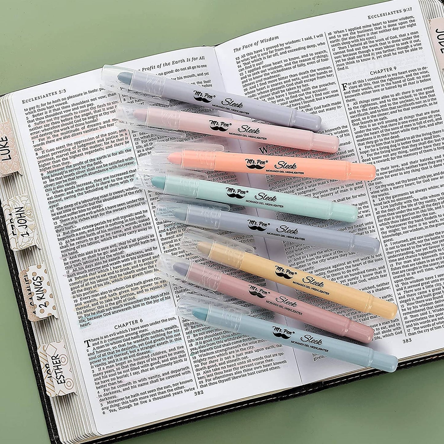 Gel Highlighters, 8 Pack, No-Bleed, Twist-Up Design