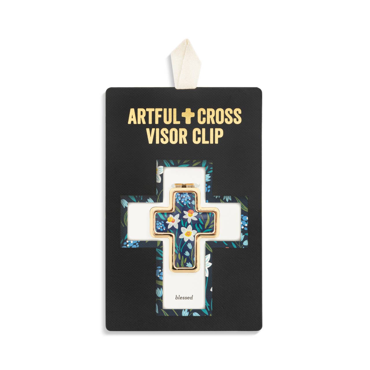 Artful Cross Blessed Visor Clip - 39x48mm