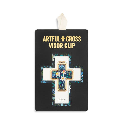 Artful Cross Blessed Visor Clip - 39x48mm