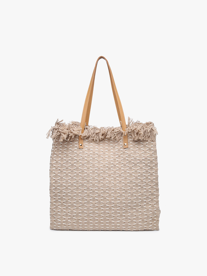 Madison Handwoven Fringe Tote – Woven Cotton Bag