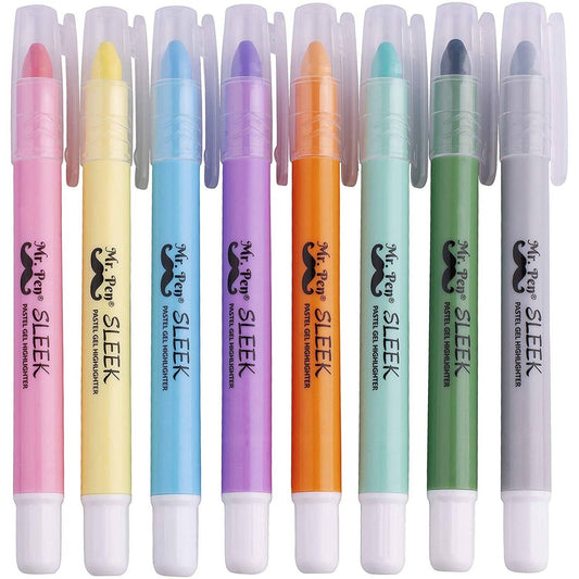 Gel Highlighters, No Bleed, 8 Pack