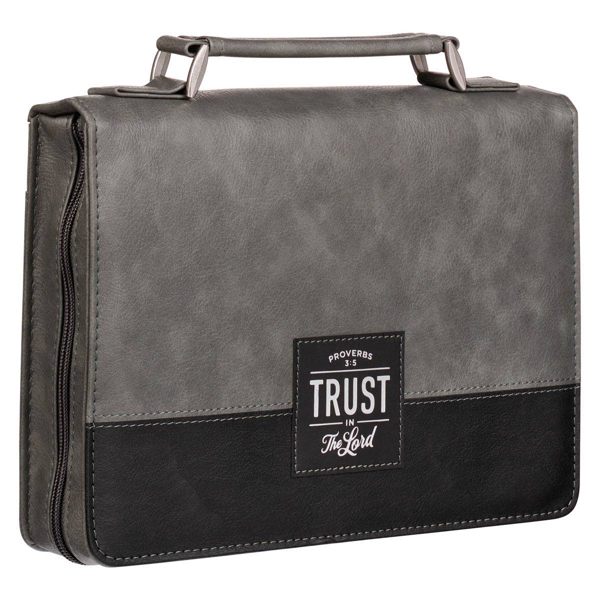 Bible Cover Classic Gray/Black Trust in the Lord Prov. 3:5