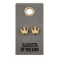 Leather Tag Earrings - Crown