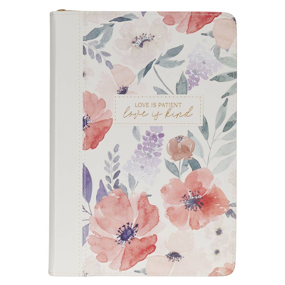 Journal Classic Zip Floral Love Is Patient Love Is Kind