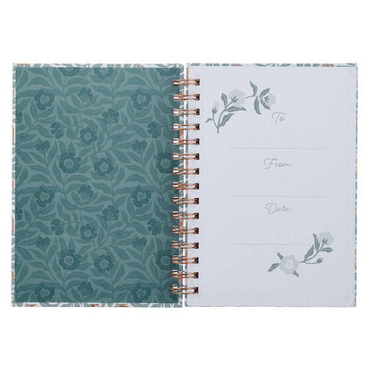 Journal Wirebound White/Teal/Gold My Grace 2 Cor. 12:9