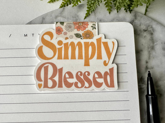 Simply Blessed - Magnetic Bookmark (~3.0 x 2.0 in)