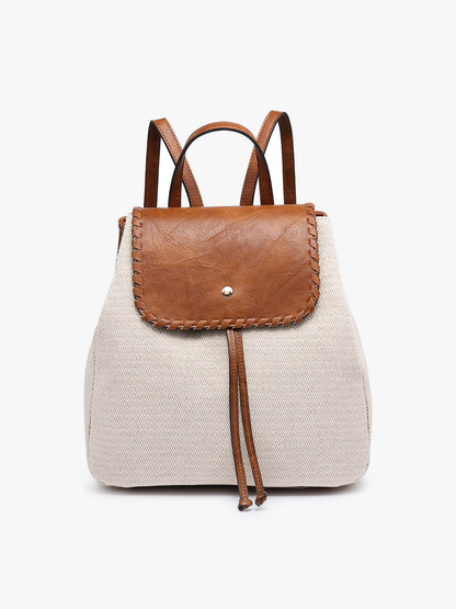 Saffron 2 Tone Straw-Textured Backpack
