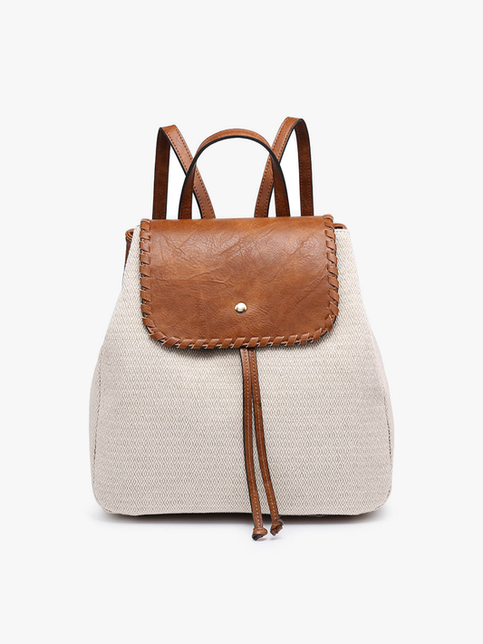 Saffron 2 Tone Straw-Textured Backpack