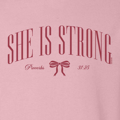 Womens Sweatshirt She Is Strong Bow