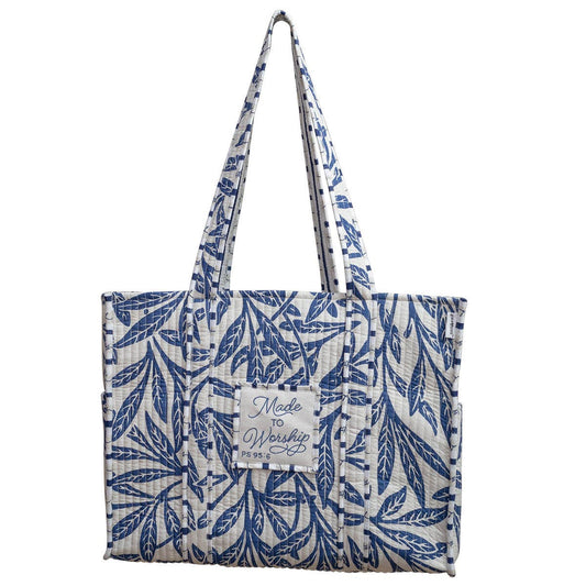 Grace & truth Womens Tote Bag Midnight Leaves
