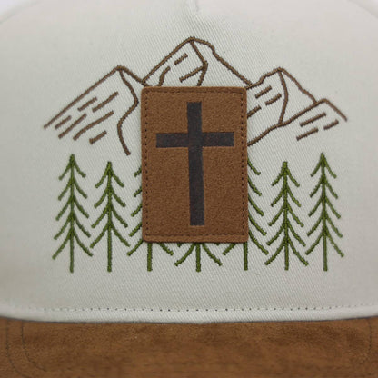 Kerusso Mens Cap Faux Suede Cross Patch