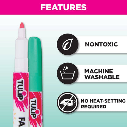 Tulip Fine-Tip Fabric Markers Rainbow 20 Pack