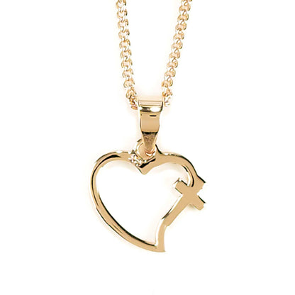 Necklace Mom Open Heart/Cross 18L