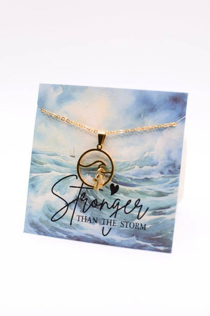 Stronger Than the Storm Wave Necklace