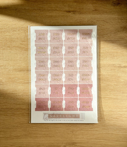 Bible Tabs — Rose Floral (2) + Gold Foil (Matte-Coated)