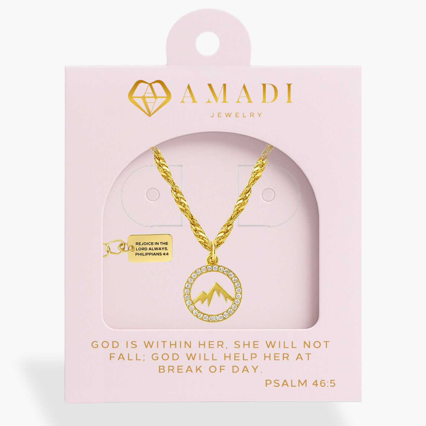 Faith Moves Mountains Necklace in Gold and Silver