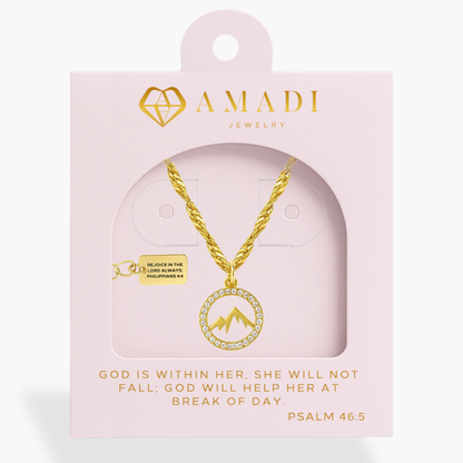 Faith Moves Mountains Necklace in Gold and Silver