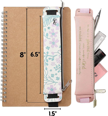 Adjustable Leather Pen Holder - 2 Pack