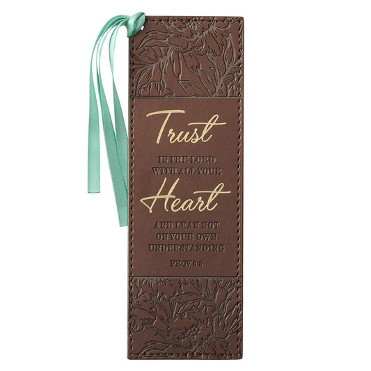 Bookmark Faux Leather Brown Trust in the Lord Prov. 3:5