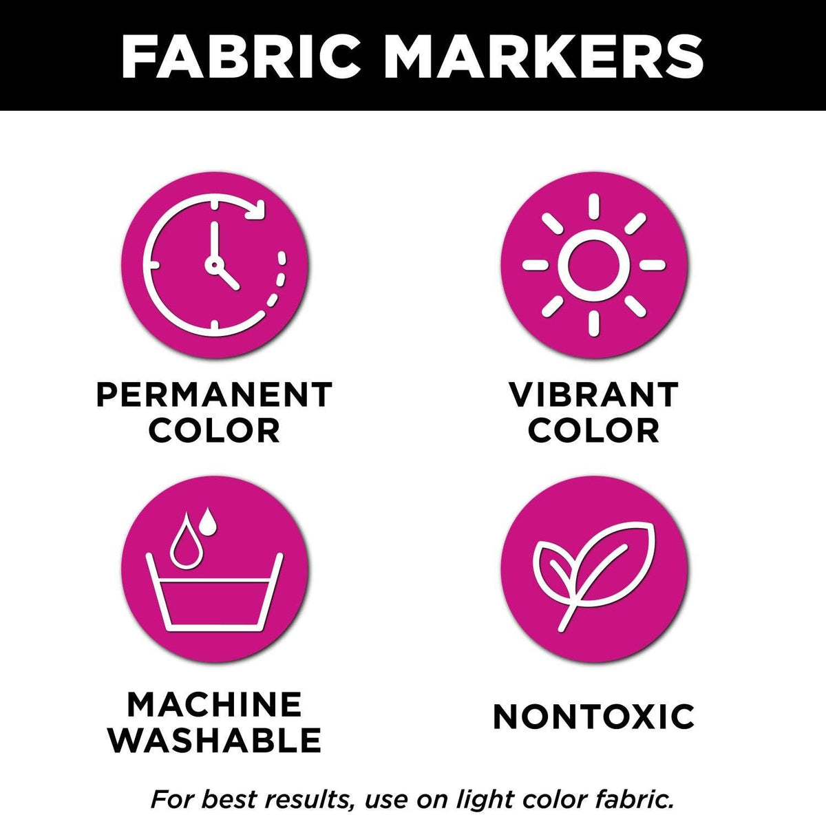 Tulip Fine-Tip Fabric Markers Rainbow 12 Pack