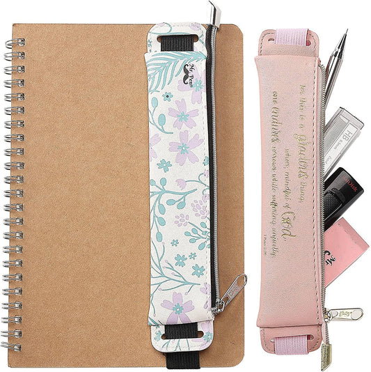 Adjustable Leather Pen Holder - 2 Pack