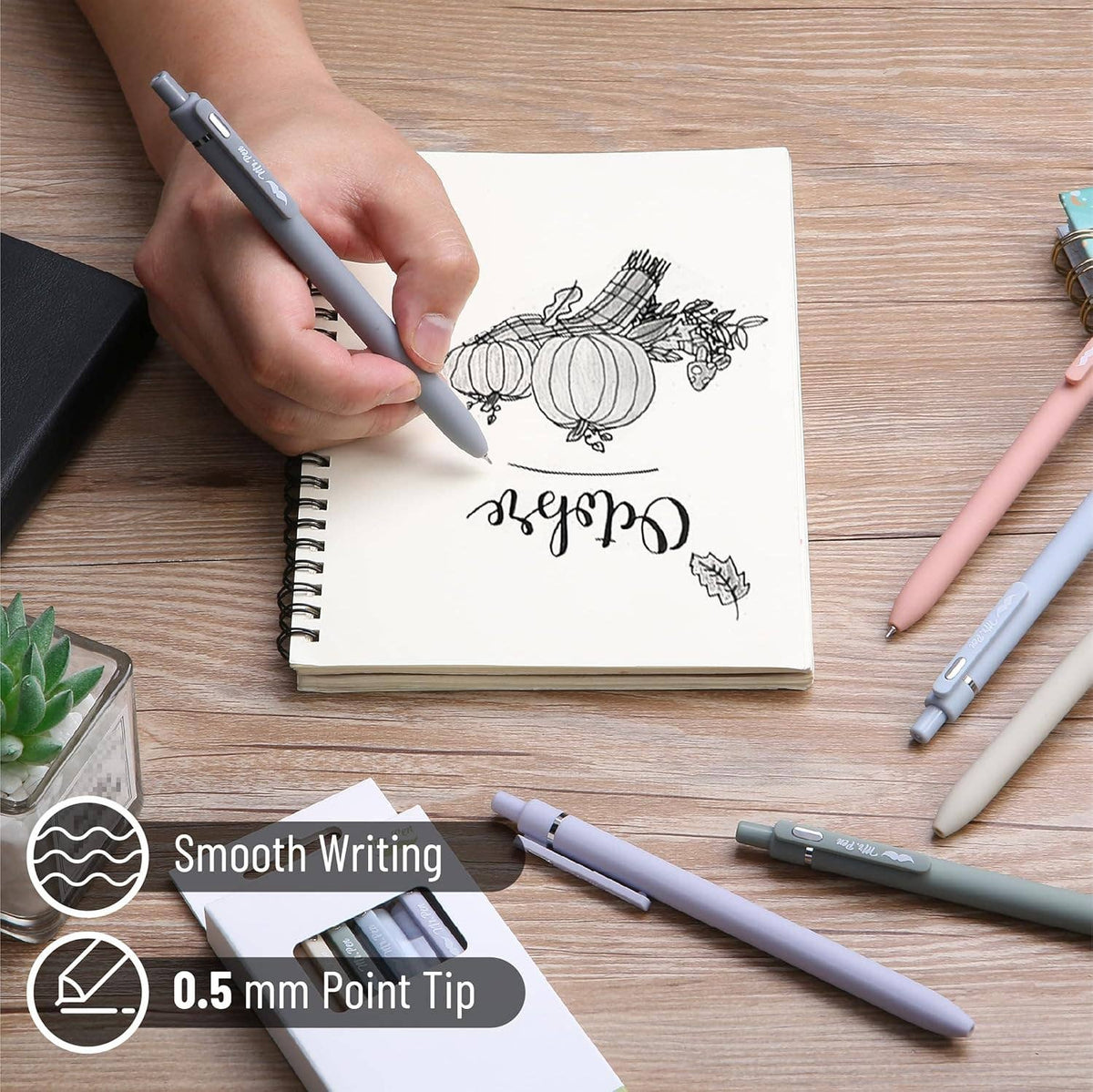 Retractable Gel Pens 6 Pack
