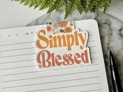 Simply Blessed - Magnetic Bookmark (~3.0 x 2.0 in)