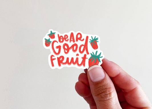 Bear Good Fruit Strawberries Vinyl Sticker