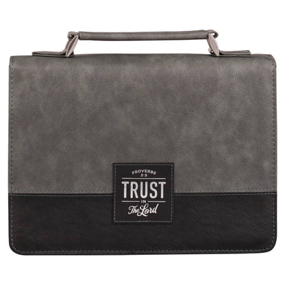 Bible Cover Classic Gray/Black Trust in the Lord Prov. 3:5