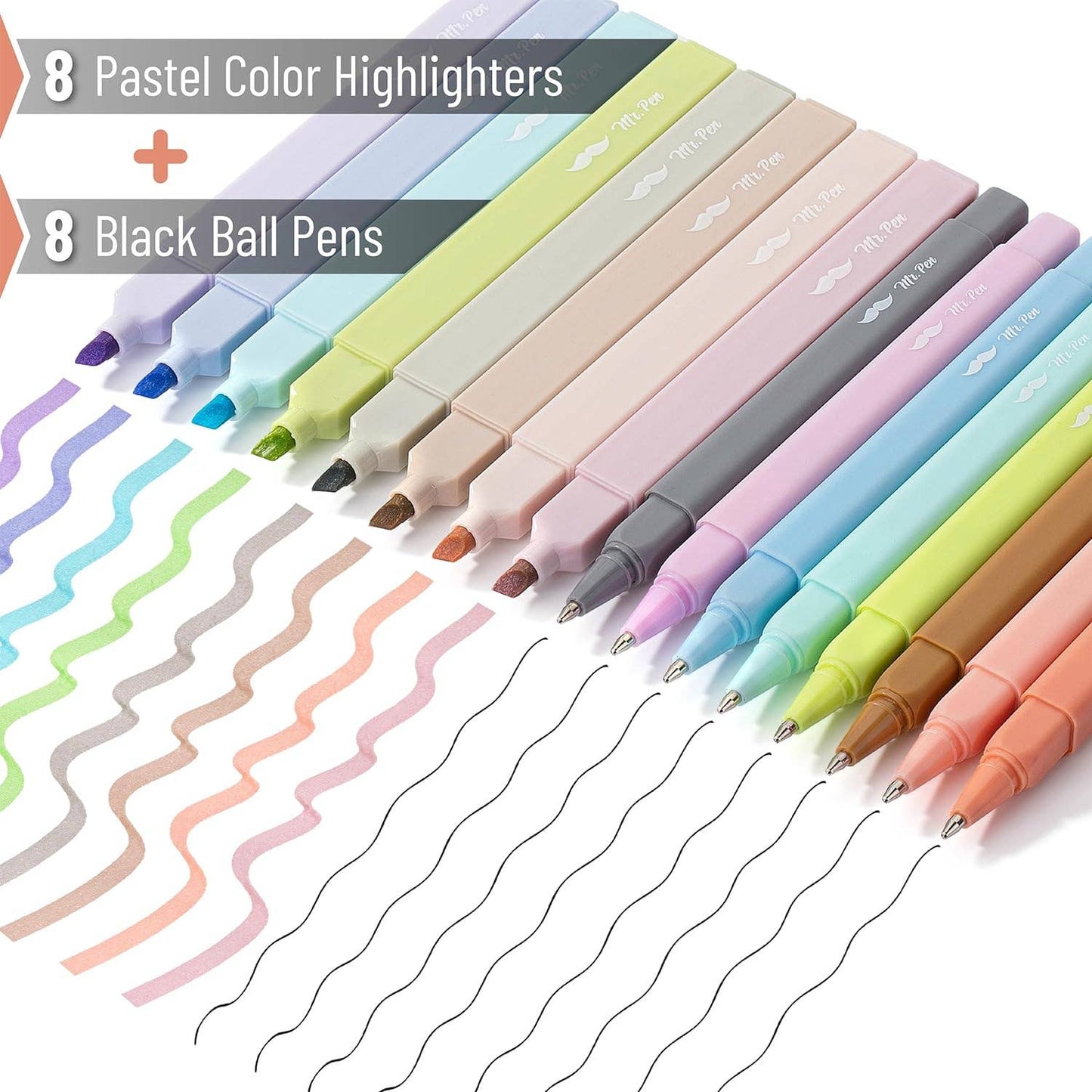 Bible Highlighters & Pens No Bleed 16 Pack Pastel