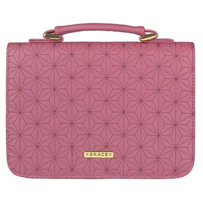 Bible Cover Fashion Pink Grace Badge