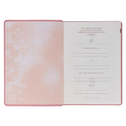 Nlt, the Spiritual Growth Bible Faux Leather, Pink