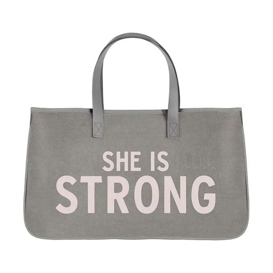 Large Canvas Tote Bag - She Is Strong