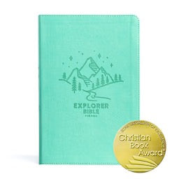 CSB Explorer Bible for Kids, Light Teal Mountains LeatherTouch
