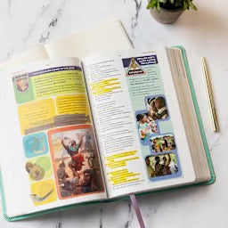 CSB Explorer Bible for Kids, Light Teal Mountains LeatherTouch