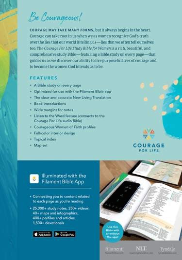 NLT Courage For Life Study Bible for Women, Filament Enabled, Hardcover