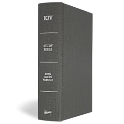 KJV Study Bible, Charcoal Cloth Over Board